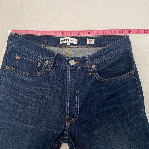 Re/Done Relaxed Cropped Ankle frayed blue Jeans size 25 - Picture 9 of 13